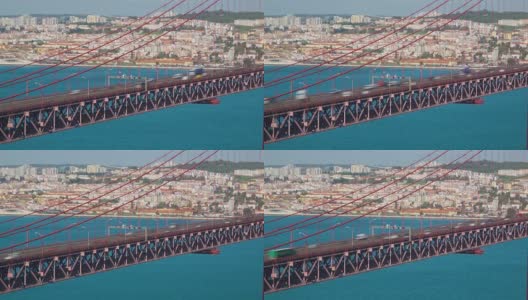 近距离观看里斯本的25日大桥高清在线视频素材下载