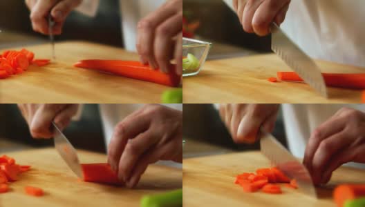 HD厨师切胡萝卜高清在线视频素材下载
