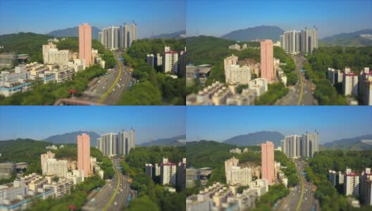 深圳市晴天交通街道航拍全景4k倾斜转移中国高清在线视频素材下载