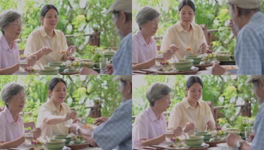 亚洲家庭共进午餐高清在线视频素材下载