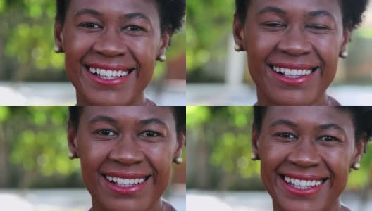 非洲妇女微笑肖像特写脸高清在线视频素材下载