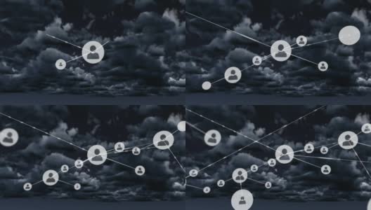 在天空乌云之上的轮廓图的网络高清在线视频素材下载