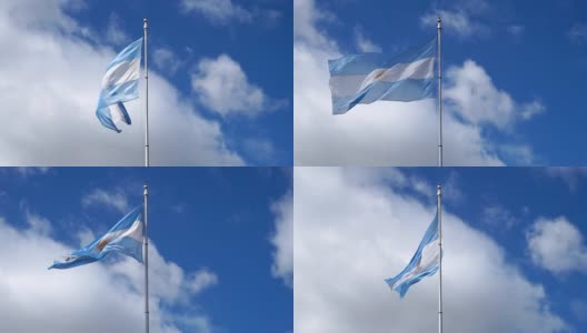 阿根廷布宜诺斯艾利斯市中心的阿根廷国旗高清在线视频素材下载