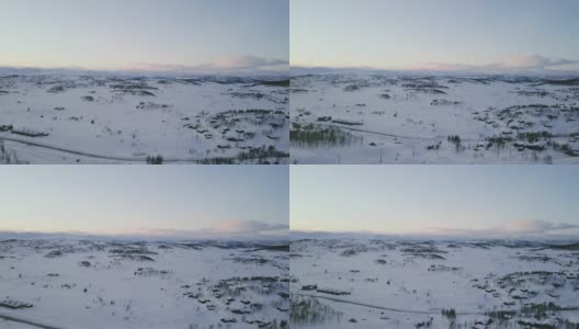 飞越挪威罗兰雪山高原。高清在线视频素材下载