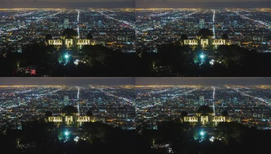 格里菲斯天文台的夜晚，洛杉矶，加利福尼亚高清在线视频素材下载