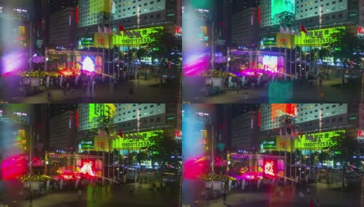 夜晚照亮深圳城市假日音乐会广场全景4k时间流逝中国高清在线视频素材下载