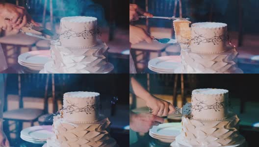 切婚礼蛋糕高清在线视频素材下载