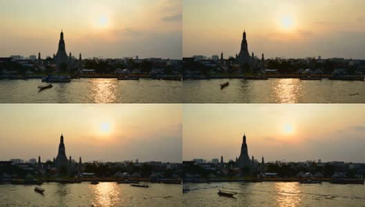 在曼谷，泰国，吴润寺日落高清在线视频素材下载