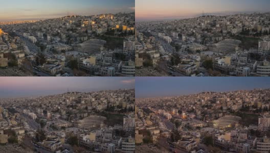 从Citadal看约旦首都安曼的时间流逝高清在线视频素材下载