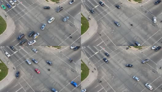 城市的交通状况。道路上的城市场景。汽车在路上。高清在线视频素材下载