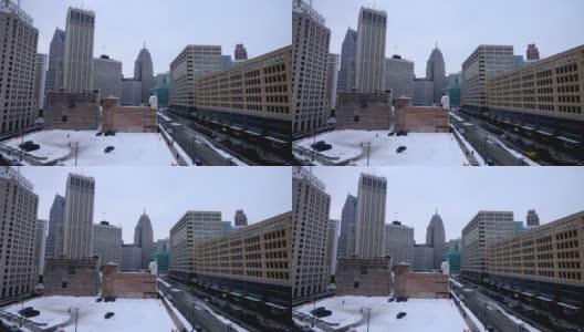 密歇根州底特律的冬天高清在线视频素材下载