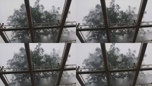 雨打在屋顶上高清在线视频素材下载