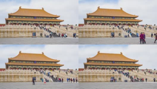 在北京紫禁城的地标性建筑，中国，时间流逝，4K高清在线视频素材下载
