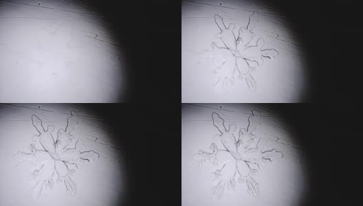 雪花在显微镜下形成高清在线视频素材下载