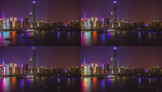 夜照上海江湾天台全景，4k时间推移中国高清在线视频素材下载