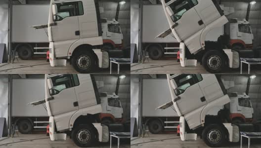 卡车机械师倾斜舱高清在线视频素材下载