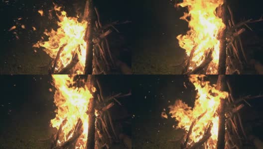 篝火的慢动作镜头高清在线视频素材下载