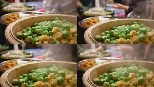 夜市的中国蒸菜高清在线视频素材下载