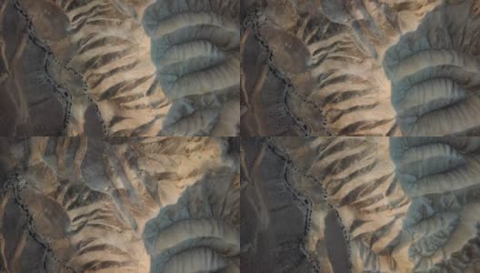 以色列沙漠(内盖夫)美丽的沙丘鸟瞰图高清在线视频素材下载