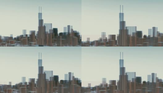 芝加哥摩天大楼威利斯大厦高清在线视频素材下载