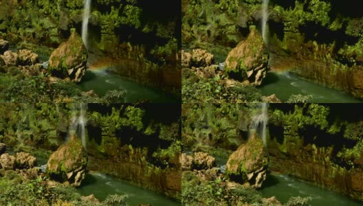 峡谷、瀑布和彩虹高清在线视频素材下载