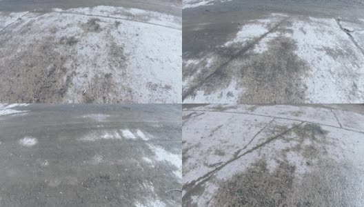 老旧的混凝土道路已破败不堪高清在线视频素材下载