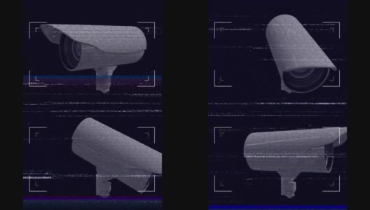 监控摄像头在黑暗背景下的动画高清在线视频素材下载