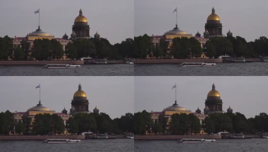 圣彼得堡的圣以撒大教堂。俄罗斯高清在线视频素材下载