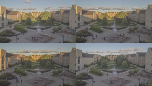 圣保罗大学校园里的日落时光高清在线视频素材下载