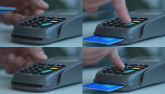 用信用卡在手机上拨号高清在线视频素材下载