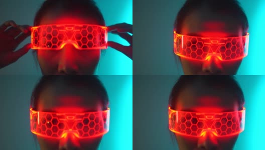 戴VR眼镜的女人:元世界的概念。高清在线视频素材下载