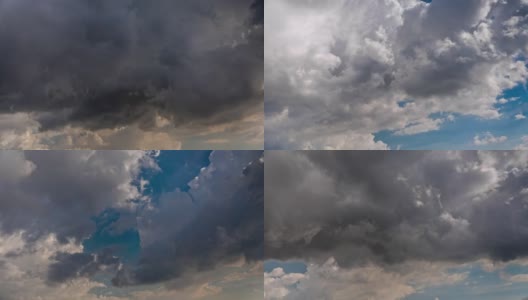 慢镜头拍摄的是白天积云的时间推移，在天气好的时候，积云在天空中移动高清在线视频素材下载