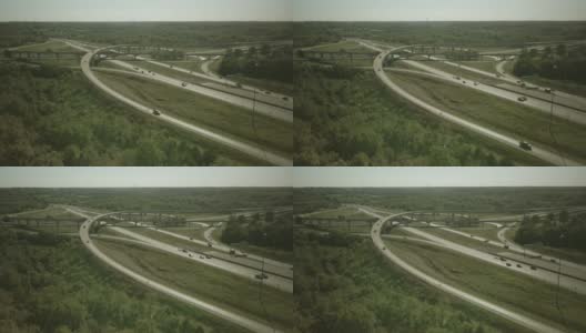 立交桥交通空中立交桥视图晚夏在中西部密苏里州美国公路运输4K视频系列高清在线视频素材下载