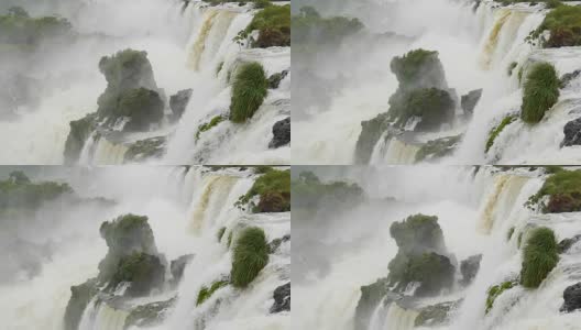 伊瓜苏瀑布位于巴西和阿根廷边境高清在线视频素材下载