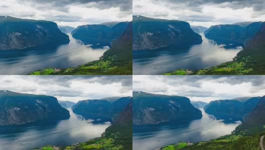 Stegastein Lookout美丽的自然挪威。高清在线视频素材下载