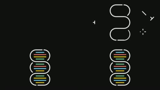 DNA亲子鉴定线图标动画与阿尔法高清在线视频素材下载