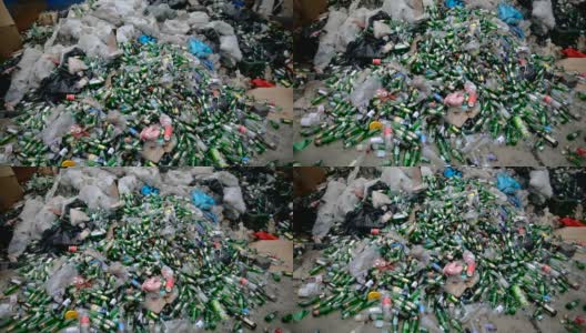 绿色空瓶循环利用-回收废物高清在线视频素材下载