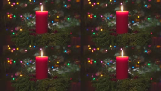圣诞蜡烛和花环高清在线视频素材下载