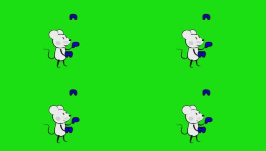 老鼠老鼠杂耍新年标志绿屏幕高清在线视频素材下载