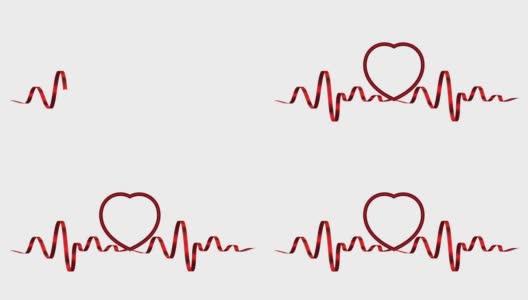 心形丝带动画和情人节。高清在线视频素材下载