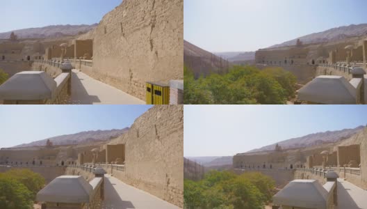 中国新疆吐鲁番的千佛石窟景观。高清在线视频素材下载