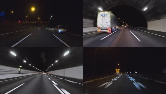 夜间在高速公路上开车高清在线视频素材下载