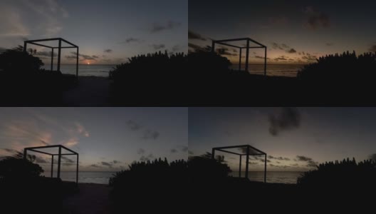 在热带海滩上日落时的时间流逝高清在线视频素材下载