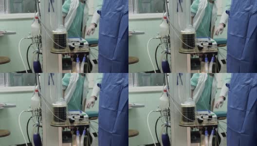 CU外科手术在手术台上进行手术。高清在线视频素材下载