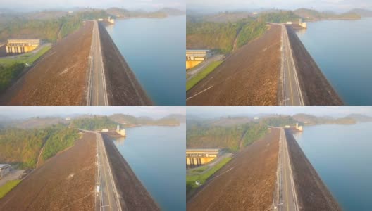 鸟瞰图的水电站Cheow Lan湖或Rajjaprabha大坝水库在苏拉特他尼省高清在线视频素材下载