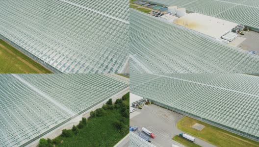 鸟瞰图工业农业温室，温哥华高清在线视频素材下载