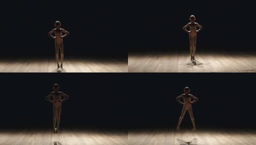 舞台上小芭蕾舞女演员的剪影。高清在线视频素材下载