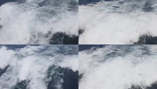 摩托艇在水中的尾流细节高清在线视频素材下载
