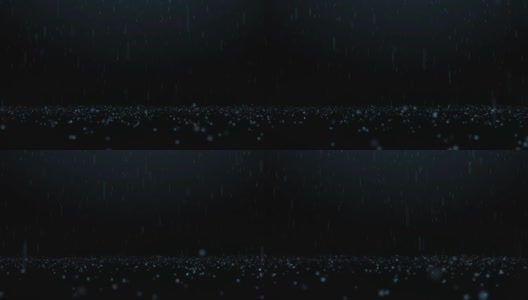 雨和跳跃的水滴在黑暗的背景高清在线视频素材下载