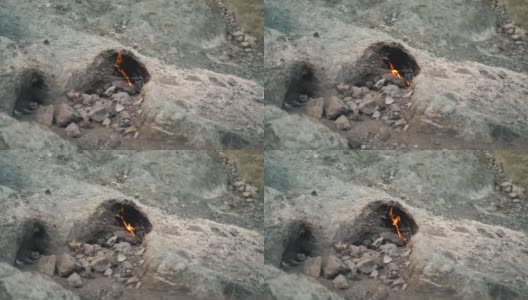 奇迈拉山独特的火释放现象高清在线视频素材下载